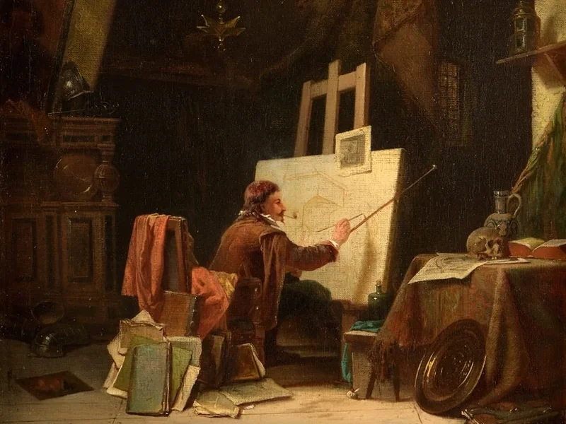1830-Charles Meer Webb - Lo studio dell'artista, 1854
